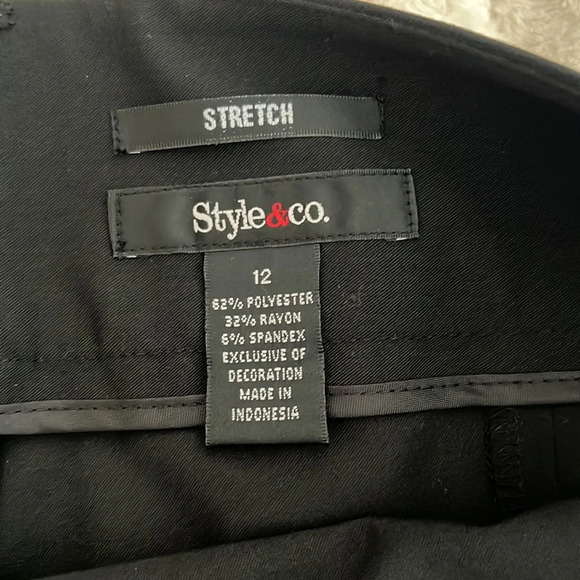 Style and Co Stretch LA Style Onyx Black Knee Length Skirt Size 12 NWT - Picture 8 of 9